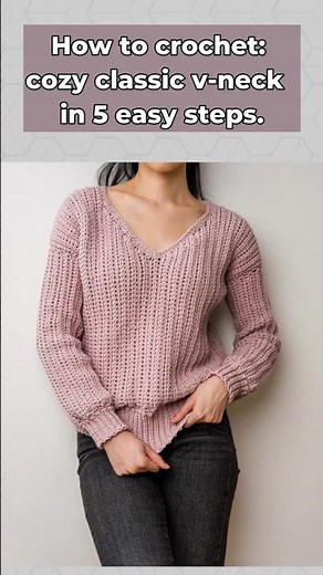 DIY v-neck crochet sweater pattern design #handmade #crochet #crocheting
