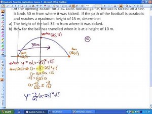 3.1: part 3, lesson 2 (Quadratic Function Applications)