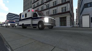 Download Ambulances convoy in a big city for free