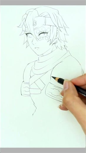 Drawing Tengen Uzui in Pencil | The Flashiest Hashira ✨ #demonslayer #animeart #shorts