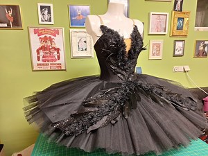 Professional Ballet Tutu Black Swan, Richly Decorated With Various Trims, Feathers, and Swarovski Elements. Swan Lake - Etsy