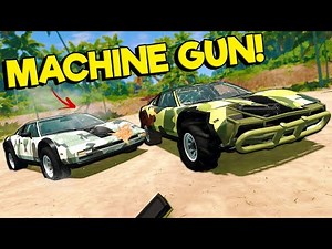 Destroying Cars with Machine Guns During a Race! - (BeamNG Multiplayer Races & Crashes)