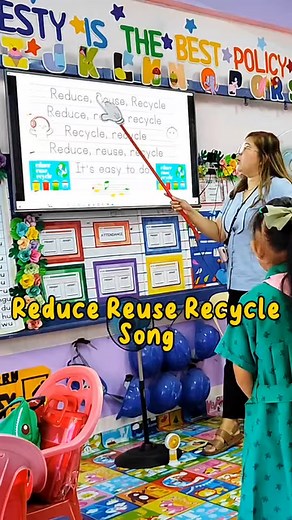 477K views · 5.5K reactions | Reduce reuse recycle song #kindergarten #kindergartenteacher #realclassroomexperiences #reducereuserecycle #reelsvideo #BuhayGuro | Teacher Carla | Facebook