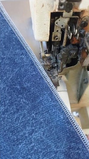 overlocking the ends of trousers #sewing #overlockmachine #sewingtips