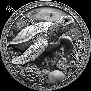 Sea Turtle Embossing File: Honu 3D Coin Design (PNG) - Etsy