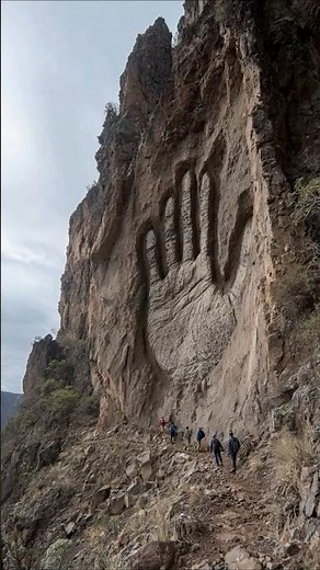 Giant Handprint Embedded in Mountain Cliffside in Argentina