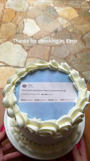 So…how’s everyone doing? #elmo #sesamestreet #mentalhealth #burnawaycake