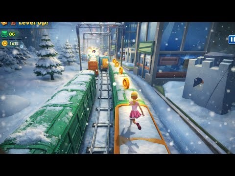Bride is over taking the snow map Subway Princess Runner - Gameplay Walkthrough (iOS, Android)