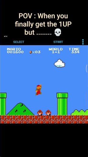 POV : When you finally get the 1UP but ...... 💀🫪 #classic #nes #fyp #gaming