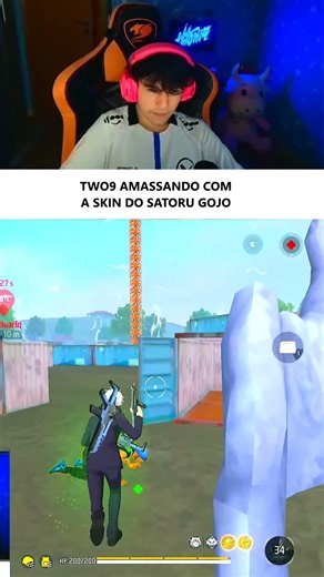 TWO9 AMASSANDO COM A SKIN DO SATORU GOJO #shorts #freefire