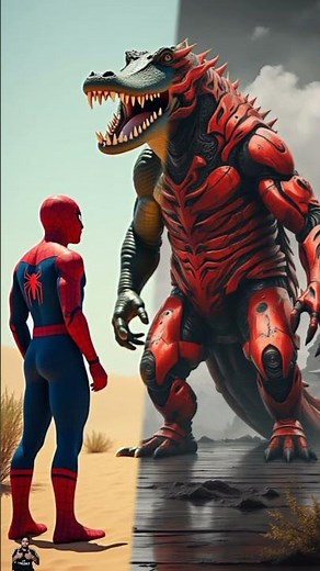 ❤️Evolution of Spiderman👽Fight with Crocodile❤️👽#spiderman #fight #evolution