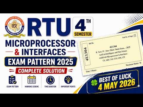 🗓️4 May 2026 | RTU 4th Semester Microprocessor & Interfaces Exam Pattern 2025 | Full Solution 🔥 |