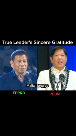 True Leader's Sincere Gratitude FPRRD ❤️ PBBM 👍 #Philippines #President #FPRRD #PBBM #everyone #highlights | Walter Iglesia