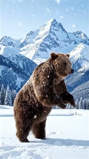 Yeti & Bear Dancing in Snow ❄️🧸 | Cutest Winter Vibes