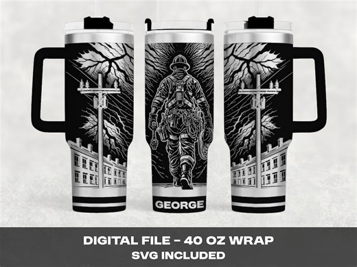 Utility Lineman 40 Oz Tumbler Wrap SVG – Power Line Worker Laser Engraving Design – Blue Collar Utility Worker Cup Wrap File - Etsy