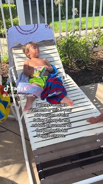 These moments make me forget all the tantrums that come with being 3 🤪 #toddlerboy #kidsleep #toddlersleep #momsoftiktok #toddlermom #poolday #summervibes #corememories
