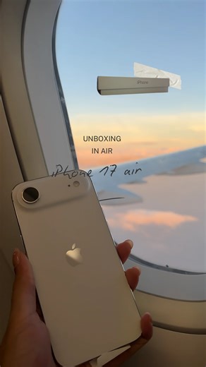 Rebekkah Kaur on Instagram: "✨ Unboxing the iPhone 17 Air… in the AIR ✈️💨 Ultra-thin at 5.64 mm and super lightweight (~165 g), with a titanium frame for strength. • 6.5-inch Super Retina XDR OLED display, 120Hz ProMotion, with Always-On and up to ~3000 nits peak brightness. • A19 Pro chip (6-core CPU, 5-core GPU) + Neural Engine upgrades, plus new connectivity: Wi-Fi 7, Bluetooth 6, Thread, etc. • Rear camera: single 48MP Fusion main lens with 2× telephoto via software (optical-quality), front