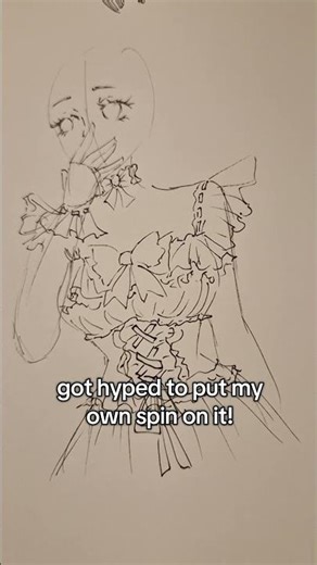 Day 5 of Drawing: Lolita Anime Girl 🎀 #lolita #pur3art #sketch #animegirl #art