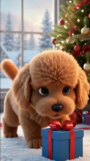 Adorable Puppy's First Christmas! Watch the Sweetest Reactions.