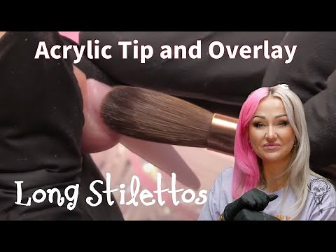 Full Acrylic Tip & Overlay Stiletto Nails Tutorial! 💅