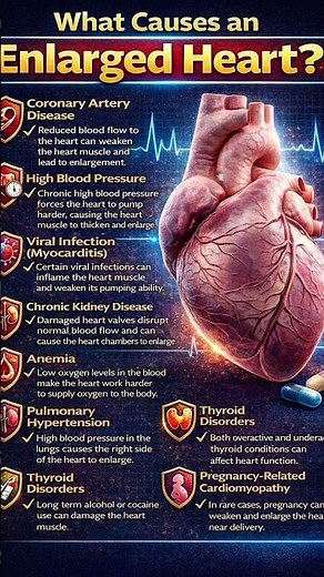 What Causes an Enlarged Heart? See description for health tips.