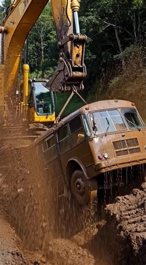 Truk Ini Hampir Tidak Bisa Keluar… Sampai Excavator Datang Menolong! 💪🚜 #excavator #beko