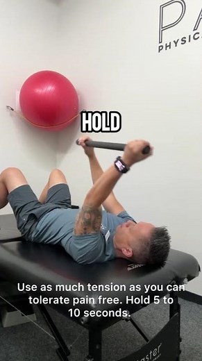 Supine shoulder flexion PROM to AAROM to end ROM Isometric