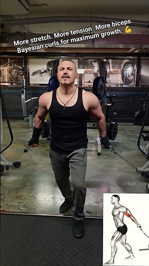 Bayesian Curl – Build Bigger Biceps with Maximum Stretch 💪 #biceps #gym #fitness #strong