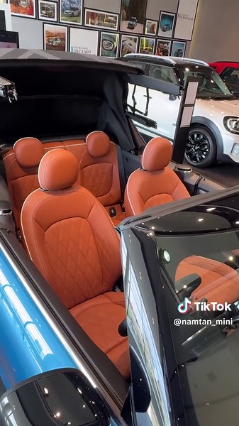 Island Blue MINI Cooper S Convertible with Brown Interior