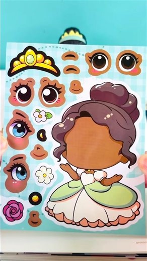 Disney Princess DIY Make a Face Stickers with Tiana