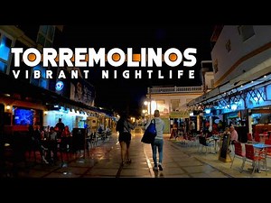 Torremolinos Town to Beach Nightlife Evening Walk May 2021 Costa del Sol | Málaga, Spain [4K 60fps]