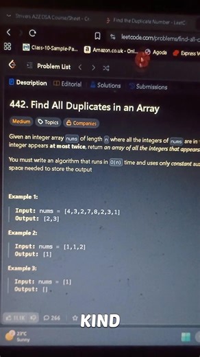 leetcode problem no. 442 and 287 #leetcode