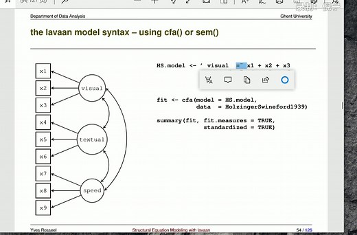 006 结构方程实操in R 验证性因子分析 sem全模型)