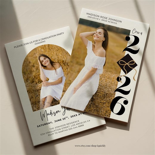 Graduation Announcement Invitation Editable Grad Party Invite Template Digital - Etsy