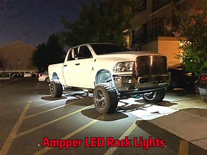 4 Pods LED Rock Lights, Ampper Waterproof LED Neon Underglow Light for Car Truck ATV UTV SUV Offroad Boat Underbody Glow Trail Rig Lamp (Red)