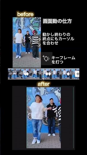 動画に動きをつける。capcutで編集、キーフレームを使用しただけ