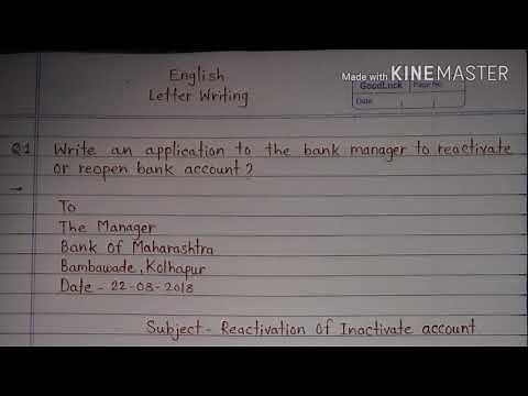How To Write Application To The Bank Manager For Reactivate Or Reopen Bank Account | Letter Writing