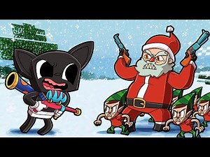 Baby Cartoon Cat BATTLES the NORTH POLE! (Minecraft)
