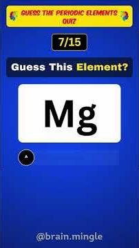 Guess the periodic elements quiz 👉 Part 1 🤔
