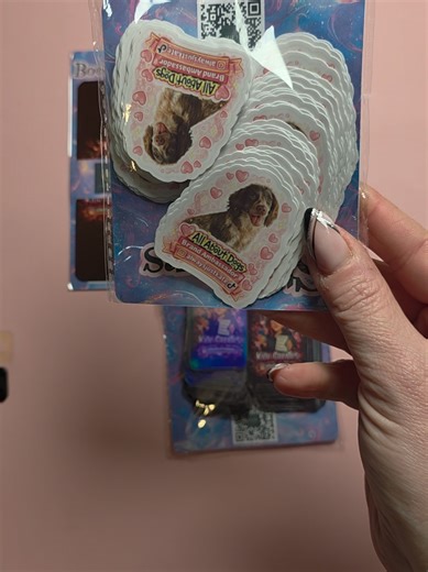 A huge thank you to @Cursed By Kate for my custom made stickers! I have three different finishes: matte, glossy and holographic! I can't wait to trade stickers at @All About Dogs Show. Use code HOLLY10 for discounted tickets and go check out Cursed by Kate. Say I recommended you for a little discount 😍✨️ #Stickers #CursedByKate #PersonalisedStickers @Kate Creates ✨️ #AllAboutDogs #AllAboutDogsShow