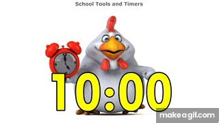 10 Minute Countdown Timer - Dancing Chicken Alarm! 🐔⏰ on Make a GIF
