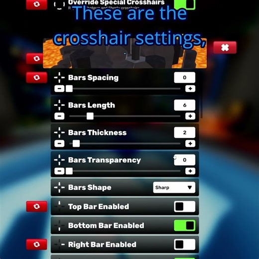Crosshair and settings #roblox #robloxrivals #gaming #rivals #edit #robloxgames #pvp #clips