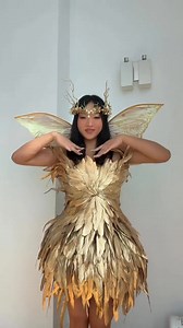 Finally trying on my golden fairy Halloween costume!! #halloweencostumeideas #halloweencostume #costumeideas #diycostume | Kalitaku