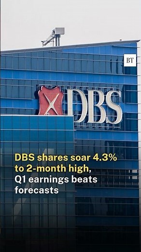 DBS shares soar 4.3% to 2-month high, Q1 earnings beats forecasts