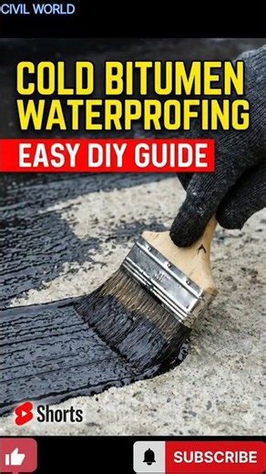 Cold-Applied Liquid Bituminous Coating + Protection Layer (Geotextile) #waterproofing #shortsvideo