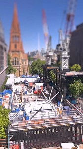 Here’s how the canopy at Town Hall Station’s City Square entrance has clicked into place over the last few months. It’s the missing piece connecting you to steak frites on Flinders Lane, musicals at the Regent Theatre, and window shopping up the Paris end of Collins Street. | Metro Tunnel