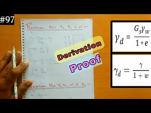 Geotech- Derivation of Dry unit weight / Gamma Dry Proof / Gamma d (In Hindi)