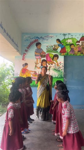 Bompelly Bhavani on Instagram: "Yahoo 💃💃💃 It’s time to learn new Rhyme #reelsinstagram #govtschool #happy #fun#joy#love#memories#For"