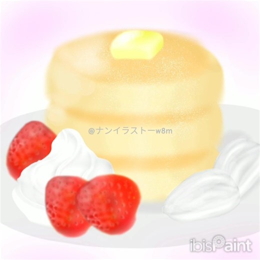 パンケーキを描いてみました。#食べ物 #イラスト