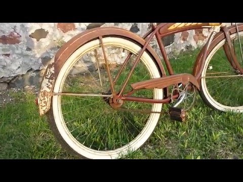 Vintage 1951 Schwinn DX Tank Bicycle Balloon Tire Fat